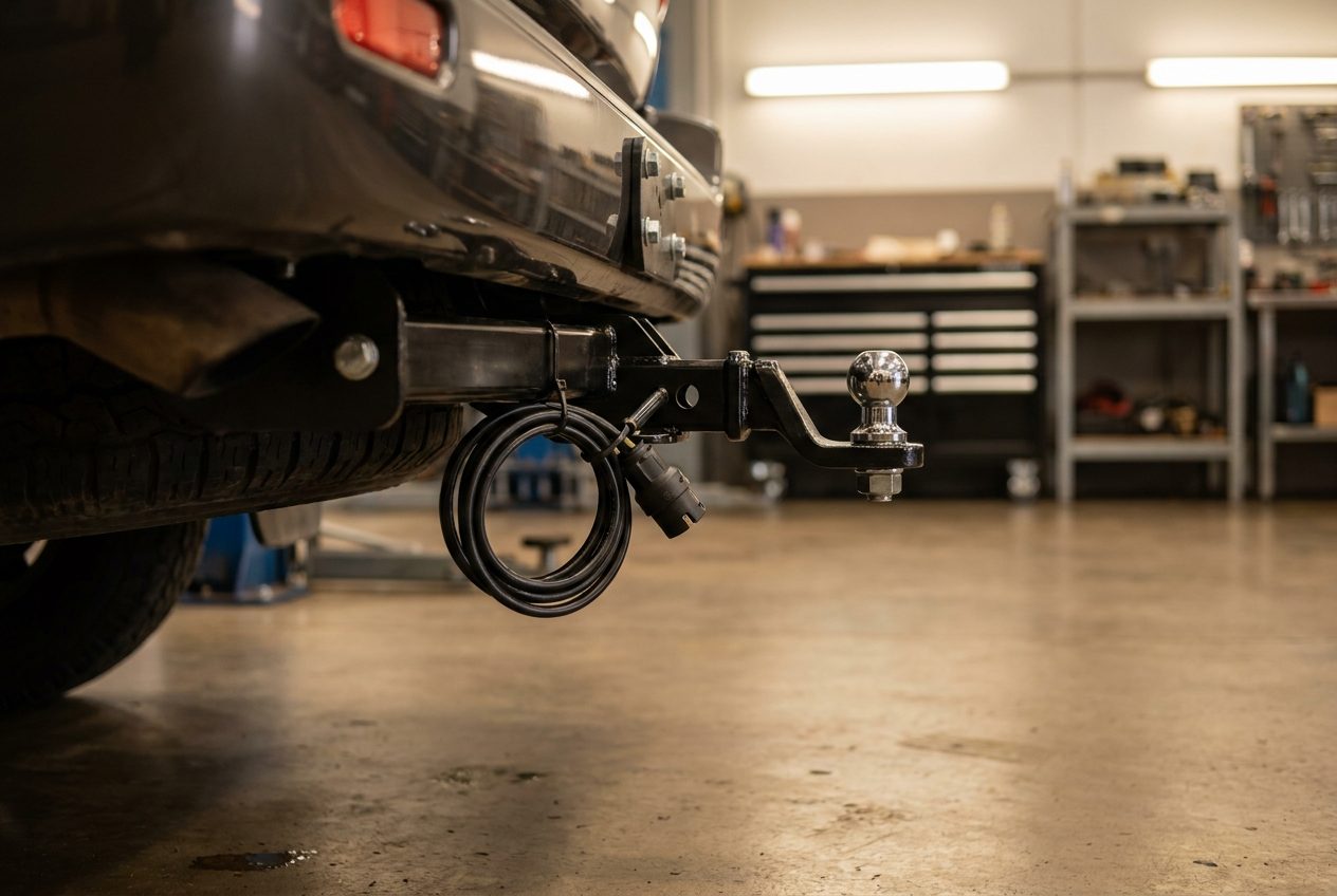 Towbar and tow ball fitted to a vehicle at Tanilba Bay Automotive